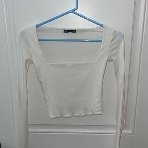 Zara long sleeve white crop